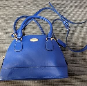 Coach Blue Domed Cora Shoulder Bag